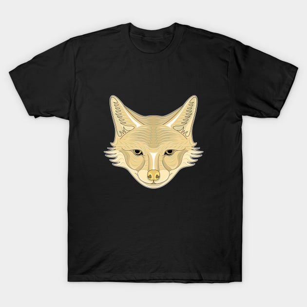 brown coyote face T-Shirt by dwalikur